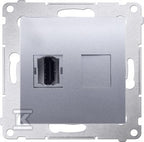 Gniazdo HDMI, srebrny mat Simon54