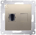 Gniazdo HDMI, złoty mat Simon54