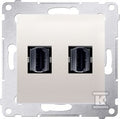Gniazdo HDMI podwójne (moduł), kremowy, SIMON54