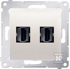 Gniazdo HDMI podwójne (moduł), kremowy, SIMON54
