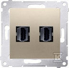 Gniazdo HDMI podwójne (moduł), złoty mat, SIMON54