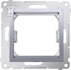 Adapter (przejściówka) na osprzęt standardu 45×45mm SIMON54 srebrny mat, do gniazd teleinformatycznych Simon Connect