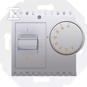 Regulator temperatury z czujnikiem wewnętrznym (moduł) 16(2) A, 230V~. Montaż na wkręty, srebrny mat, SIMON54
