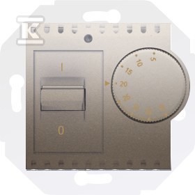 Regulator temperatury z czujnikiem wewnętrznym (moduł) 16(2) A, 230V~. Montaż na wkręty, złoty mat, SIMON54