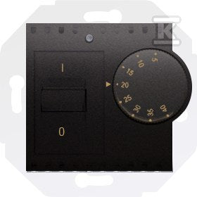 Regulator temperatury z czujnikiem wewnętrznym (moduł) 16(2) A, 230V~. Montaż na wkręty, antracyt, SIMON54