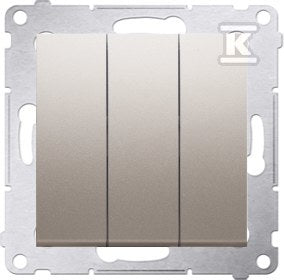 Łącznik potrójny z podświetleniem LED (moduł) 10AX, 250V~, szybkozłącza Simon54 złoty mat