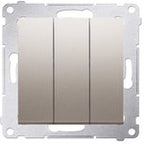 Łącznik potrójny z podświetleniem LED (moduł) 10AX, 250V~, szybkozłącza Simon54 brąz mat
