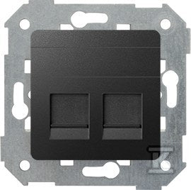 Pokrywa gniazda RJ45 2 gniazda z adapterem i żaluzjami, grafit Simon 82