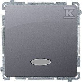 Łącznik jednobiegunowy z podświetleniem LED (moduł) 10AX, 250V~, szybkozłącza, stal inox, BASIC MODUŁ
