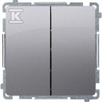 Łącznik świecznikowy z podświetleniem LED (moduł) 10AX, 250V~, szybkozłącza, stal inox, BASIC MODUŁ