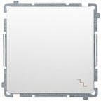 Przycisk roletowy (moduł) 10AX, 250V~, zaciski śrubowe, satynowy, BASIC MODUŁ