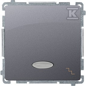 Łącznik schodowy z podświetleniem LED (moduł) 10AX, 250V~, szybkozłącza, stal inox, BASIC MODUŁ