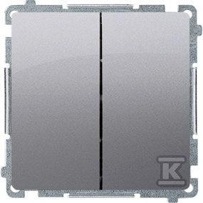 Łącznik schodowy podwójny z podświetleniem LED (moduł) 10AX, 250V~, zaciski śrubowe, stal inox, BASIC MODUŁ