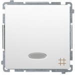 Przycisk pojedynczy zwierny bez piktogramu z podświetleniem LED (moduł) 10AX, 250V~, szybkozłącza, biały, BASIC MODUŁ