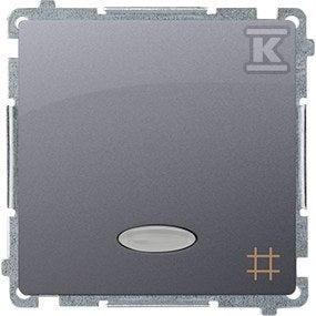 Łącznik krzyżowy z podświetleniem LED (moduł) 10AX, 250V~, szybkozłącza, stal inox, BASIC MODUŁ