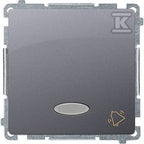 Przycisk dzwonek z podświetleniem LED (moduł) 10AX, 250V~, szybkozłącza, stal inox, BASIC MODUŁ