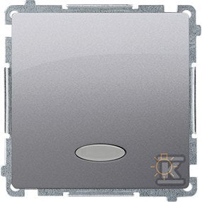 Przycisk światło z podświetleniem LED (moduł) 10AX, 250V~, szybkozłącza, stal inox, BASIC MODUŁ