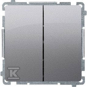 Przycisk podwójny zwierny, dwuobwodowy: 2 wejścia, 2 wyjścia (moduł) 16AX, 250V~, szybkozłącza, stal inox, BASIC MODUŁ