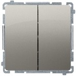 Przycisk podwójny zwierny, dwuobwodowy: 2 wejścia, 2 wyjścia (moduł) 16AX, 250V~, szybkozłącza, stal inox, BASIC MODUŁ