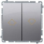 Łącznik potrójny (moduł) 10AX, 250V~, szybkozłącza, stal inox, BASIC MODUŁ