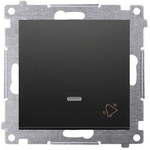 Przycisk dzwonek z podświetleniem LED (moduł) 16AX, 250V~, zaciski śrubowe, antracyt, SIMON54