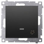 Przycisk "dzwonek" z podświetleniem LED (moduł) 10AX, 250V~, zaciski śrubowe, czarny mat, SIMON10