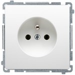 Gniazdo wtyczkowe pojedyncze z uziemieniem (moduł) 16A, 250V~ z przesłonami torów prądowych, szybkozłącza, stal inox, BASIC MODUŁ