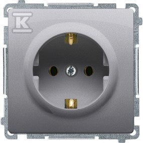 Gniazdo wtyczkowe z uziemieniem Schuko (moduł) z przesłonami torów prądowych,16A, 250V~, zaciski śrubowe, stal inox, BASIC MODUŁ