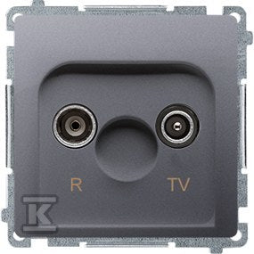 Gniazdo antenowe R-TV końcowe, separowane (moduł), 1x wejście: 5862 MHz, stal inox, BASIC MODUŁ
