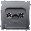 Gniazdo antenowe R-TV końcowe, separowane (moduł), 1x wejście: 5862 MHz, stal inox, BASIC MODUŁ
