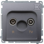 Gniazdo antenowe R-TV przelotowe 10 dB (moduł), 1x wejście: 5862 MHz, stal inox, BASIC MODUŁ
