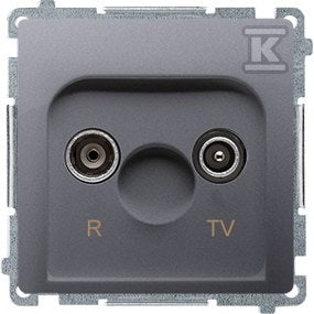 Gniazdo antenowe R-TV przelotowe 10 dB (moduł), 1x wejście: 5862 MHz, stal inox, BASIC MODUŁ
