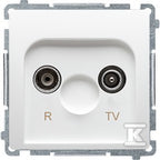 Gniazdo antenowe R-TV zakończeniowe do gniazd przelotowych (moduł), 1x wejście: 5862 MHz, biały, BASIC MODUŁ
