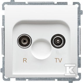 Gniazdo antenowe R-TV zakończeniowe do gniazd przelotowych (moduł), 1x wejście: 5862 MHz, biały, BASIC MODUŁ