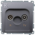 Gniazdo antenowe R-TV zakończeniowe do gniazd przelotowych (moduł), 1x wejście: 5862 MHz, stal inox, BASIC MODUŁ
