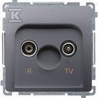 Gniazdo antenowe R-TV zakończeniowe do gniazd przelotowych (moduł), 1x wejście: 5862 MHz, stal inox, BASIC MODUŁ