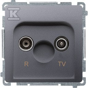 Gniazdo antenowe R-TV zakończeniowe do gniazd przelotowych (moduł), 1x wejście: 5862 MHz, stal inox, BASIC MODUŁ