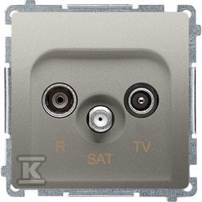 Gniazdo antenowe R-TV-SAT przelotowe (moduł), 1x wejście: 5 MHz2,4 GHz, satynowy, BASIC MODUŁ