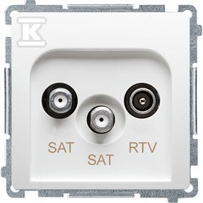 Gniazdo SAT/SAT/RTV końcowe BMZAR+SAT3.1-P2.01/11 Basic moduł biały