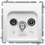 Gniazdo antenowe TV-DATA (moduł) 1x wejście: 51000 MHz, biały, BASIC MODUŁ