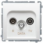 Gniazdo antenowe TV-DATA (moduł) 1x wejście: 51000 MHz, biały, BASIC MODUŁ