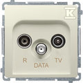 Gniazdo antenowe R-TV-DATA (moduł). 1x wejście: 5862 MHz, beż, BASIC MODUŁ