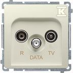 Gniazdo antenowe R-TV-DATA (moduł). 1x wejście: 5862 MHz, beż, BASIC MODUŁ