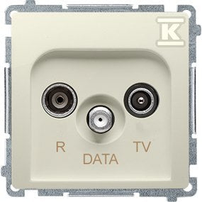 Gniazdo antenowe R-TV-DATA (moduł). 1x wejście: 5862 MHz, beż, BASIC MODUŁ