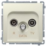 Gniazdo antenowe TV-DATA (moduł) 1x wejście: 51000 MHz, beż, BASIC MODUŁ