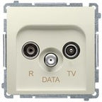 Gniazdo antenowe TV-DATA (moduł) 1x wejście: 51000 MHz, beż, BASIC MODUŁ