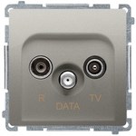 Gniazdo antenowe TV-DATA (moduł) 1x wejście: 51000 MHz, satynowy, BASIC MODUŁ