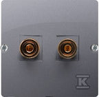 Gniazdo głośnikowe pojedyncze -1 kolumna głośnikowa (moduł). Przekrój przew. dla wyjścia 6 mm2. Mocowanie na wkręty do puszki, stal inox, BASIC MODUŁ