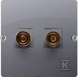 Gniazdo głośnikowe pojedyncze -1 kolumna głośnikowa (moduł). Przekrój przew. dla wyjścia 6 mm2. Mocowanie na wkręty do puszki, stal inox, BASIC MODUŁ