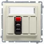 Gniazdo głośnikowe 1-krotne z polem opisowym (moduł). Przekrój przew. dla wejścia i wyjścia 2,5 mm2. Mocowanie na łapki i wkręty, stal inox, BASIC MODUŁ